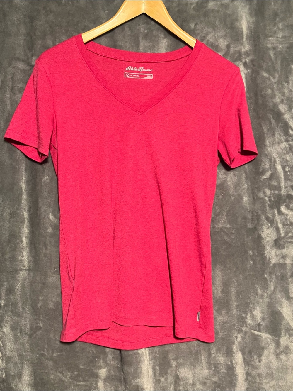 Eddie Bauer Women's Short-Sleeve V-Neck Tee - Hot Pink